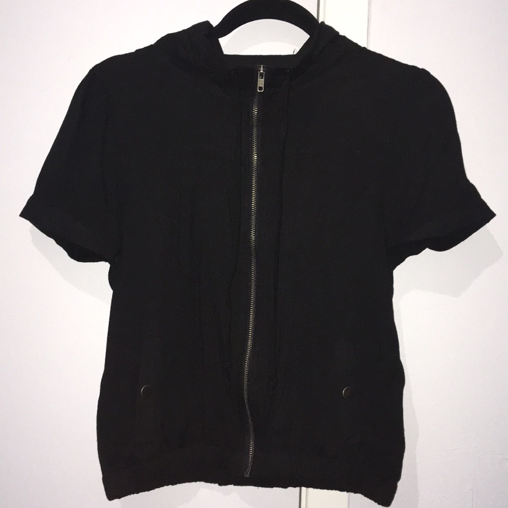 Black Short sleeved sweatshirt